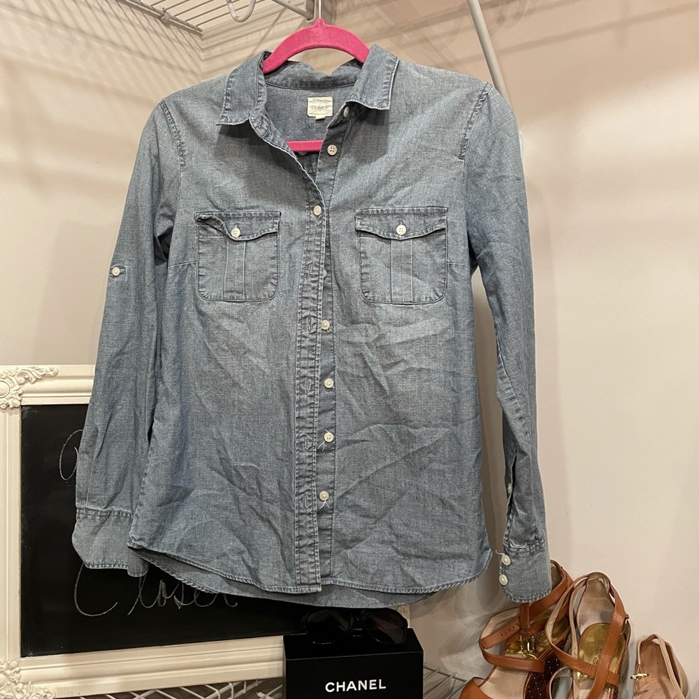 J. Crew Jean Button Down XS